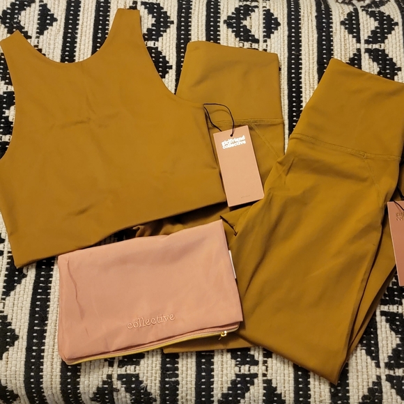 girlfriend collective Pants - Girlfriend Collective 3 Piece Saddle Set